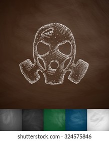 mask icon. Hand drawn vector illustration. Chalkboard Design