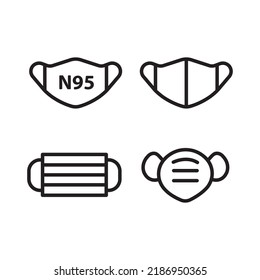 mask icon, health mask, medical mask. all kinds of masks, n95