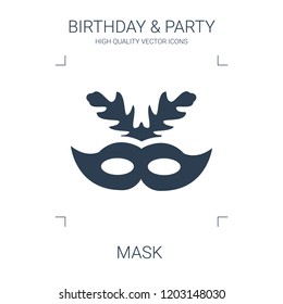 mask icon. high quality filled mask icon on white background. from birthday party collection flat trendy vector mask symbol. use for web and mobile