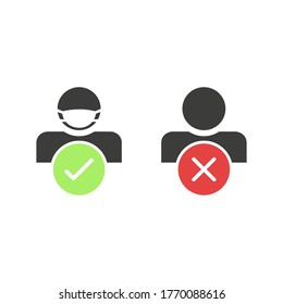 Icono de máscara. Vector de diseño plano