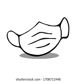 Icono de máscara aislado. Diseño gráfico simple de estilo plano. Color de escala de grises. Vector EPS10