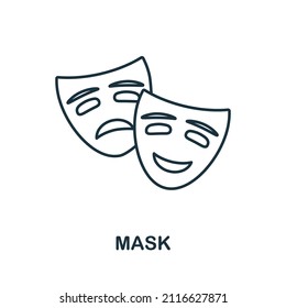 Mask icon. Line element from party icon collection. Linear Mask icon sign for web design, infographics and more.