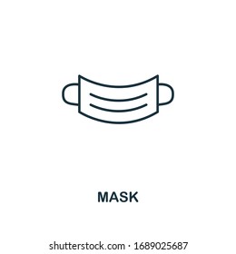 Mask icon. Line style element from hygiene collection. Thin Mask icon for web design and infographics.