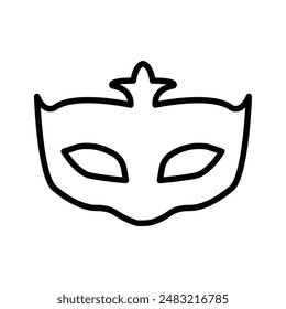 Mask icon linear logo mark in black and white