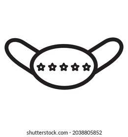 Icono de máscara o logotipo de ilustración vectorial de símbolo aislado, ilustración vectorial con contorno negro de alta calidad.