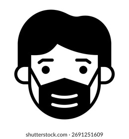 Icono de máscara Ilustración vectorial de estilo mixto