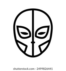 Mask icon or modern line symbol. Vector line art and icon design with bold outline. Black and white Pixel Perfect minimalistic symbol isolated white background. Silhouette simple thin sign