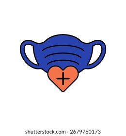 Icono de máscara de contorno editable línea de trazo de dibujo eps.