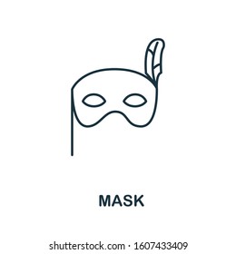 Mask icon from party collection. Simple line element Mask symbol for templates, web design and infographics