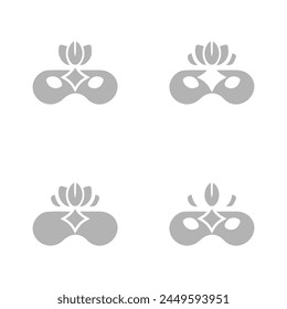 mask icon, Rio, carnival, on a white background, vector illustration