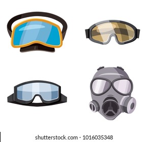 Mask icon set. Cartoon set of mask vector icons for web design isolated on white background