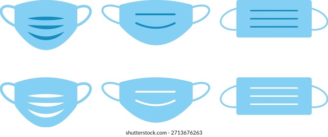 Conjunto de iconos de máscara. Símbolos de protección facial. Señales de privacidad y seguridad. Cobertura sanitaria. Prevención y signos de cobertura facial
