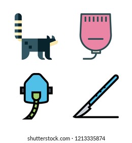 mask icon set. vector set about gel, racoon, oxygen and scalpel icons set.
