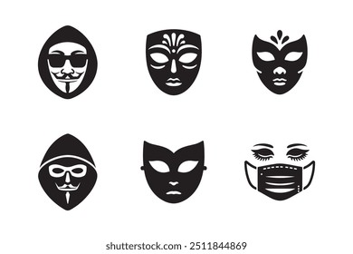 Mask Icon Set Vector Art And Illustration