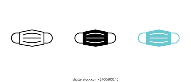 Mask icon set vector on white background. medical, face, protection, symbol.
