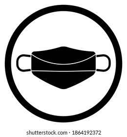 Mask icon sign symbol badge to enter in shop. Personal protection equipment against flu infection, vector protect healthy illustration