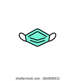 Mask icon symbol vector on white background.