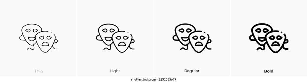 mask icon. Thin, Light Regular And Bold style design isolated on white background