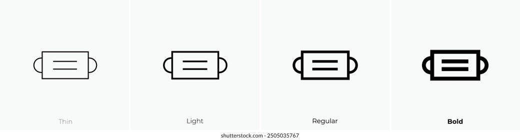 mask icon. Thin, Light Regular And Bold style design isolated on white background
