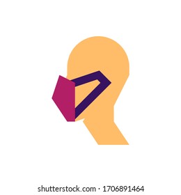 Mask icon in trendy flat style isolated on background