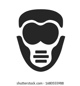 Mask icon Mask vector Covid 19 Man face with mask for protect virus. Man face with mask icon vector.