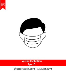 Mask icon vector, covid-19, corona