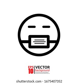 Maske Symbol Vektorillustration mit Emoji Gesicht. Eps10 Vektorillustration Illustration.