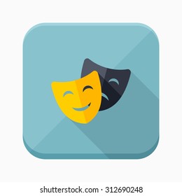 Mask icon, vector illustration. Flat design style with long shadow,eps10