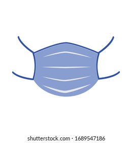 Mask icon. Vector illustration of a surgical mask. Mask to hold viruses and bacteria.