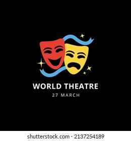 mask icon vector image to celebrate world theater day