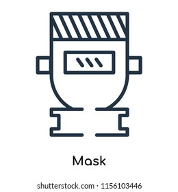Mask icon vector isolated on white background, Mask transparent sign , thin symbols or lined elements in outline style