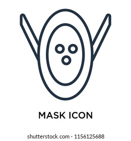 Mask icon vector isolated on white background, Mask transparent sign , line symbol or linear element design in outline style