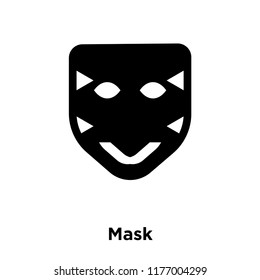 Mask icon vector isolated on white background, logo concept of Mask sign on transparent background, filled black symbol