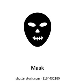 Mask icon vector isolated on white background, logo concept of Mask sign on transparent background, filled black symbol