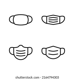 Mask icon vector. Medical mask sign and symbol. Man face with mask icon. Safety breathing mask