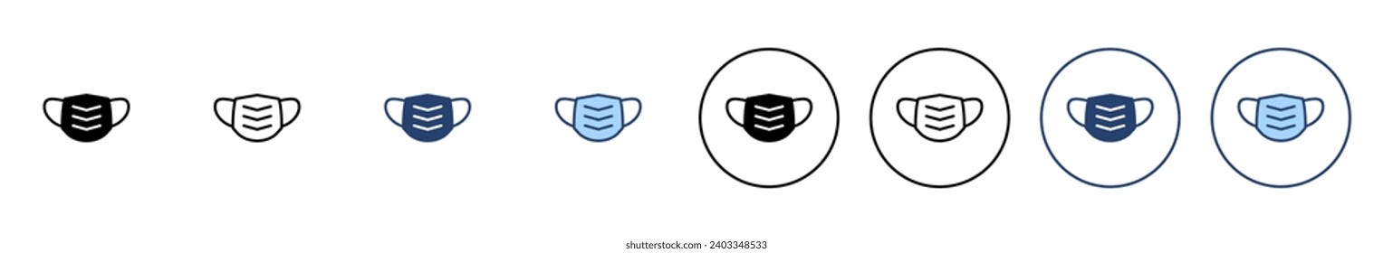 Mask icon vector. Medical mask sign and symbol. Man face with mask icon. Safety breathing mask