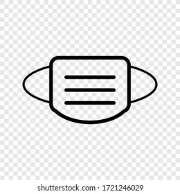 Icono de máscara, vector en cuadrícula transparente
