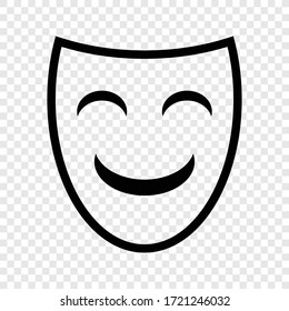 Mask icon vector on transparent grid