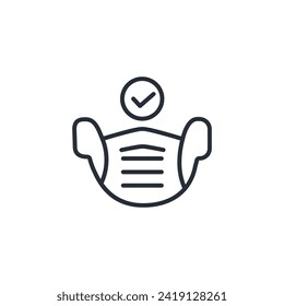 Mask icon. vector.Editable stroke.linear style sign for use web design,logo.Symbol illustration.