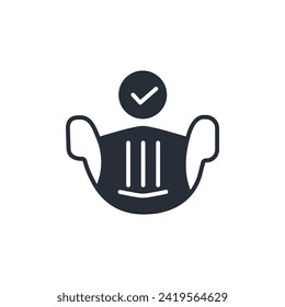 Mask icon. vector.Editable stroke.linear style sign for use web design,logo.Symbol illustration.