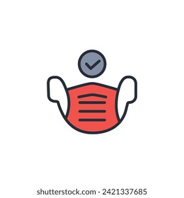 Mask icon. vector.Editable stroke.linear style sign for use web design,logo.Symbol illustration.
