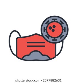 Mask icon. vector.Editable stroke.linear style sign for use web design,logo.Symbol illustration.