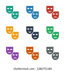 mask icon white background. Editable filled mask icon from entertainment. Trendy mask icon for web and mobile.