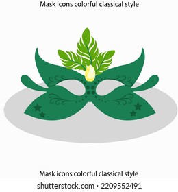 Mask icons colorful classical style