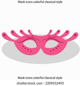 Mask icons colorful classical style