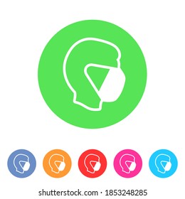 Mask icons, safety breathing, protection, covid, respirator medical, icon flat web sign symbol logo label set