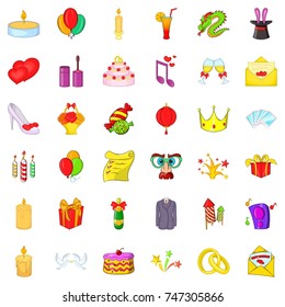 Mask icons set. Cartoon style of 36 mask vector icons for web isolated on white background