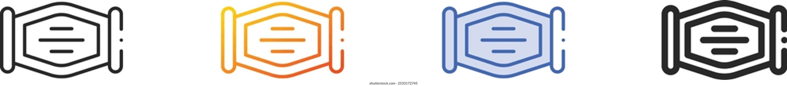 mask icon.Thin Linear, Gradient, Blue Stroke and bold Style Design Isolated On White Background