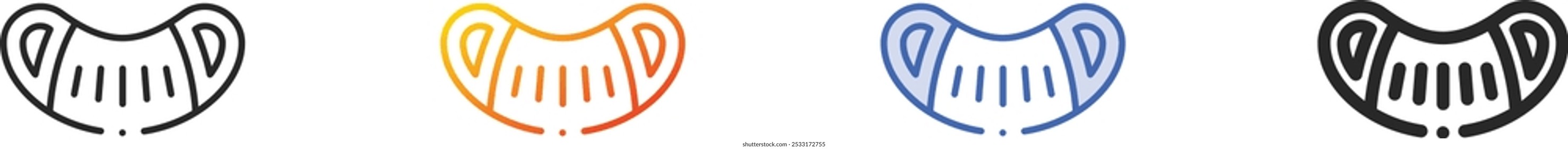 mask icon.Thin Linear, Gradient, Blue Stroke and bold Style Design Isolated On White Background