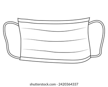 A mask illustration in outline and vector format.